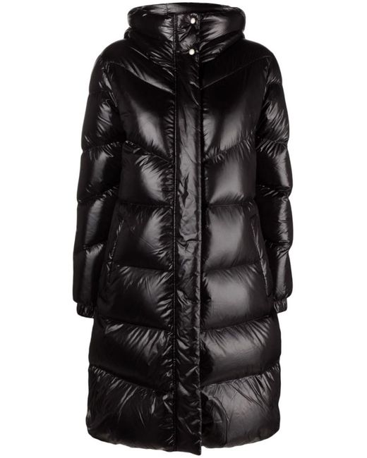Woolrich Black Logo-Patch Padded Jacket