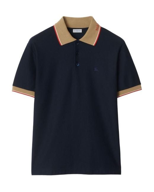 Burberry Blue Logo Polo Shirt for men
