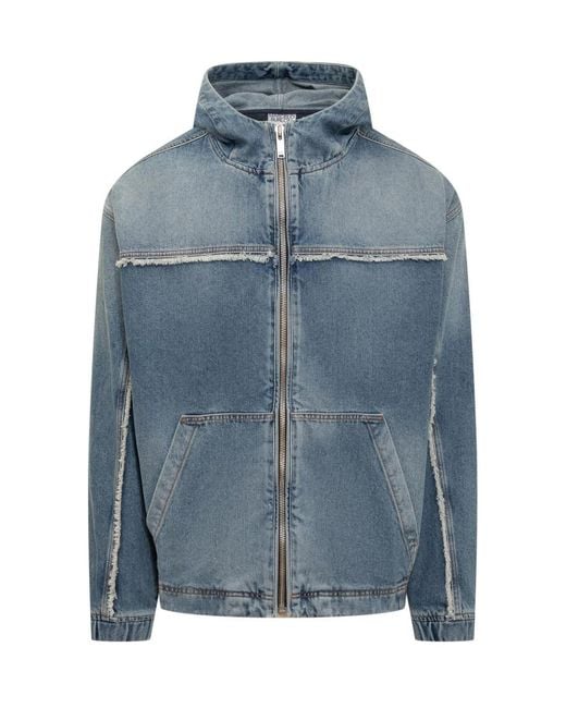 Marcelo Burlon Light Nblue Solid Hood Jacket for men