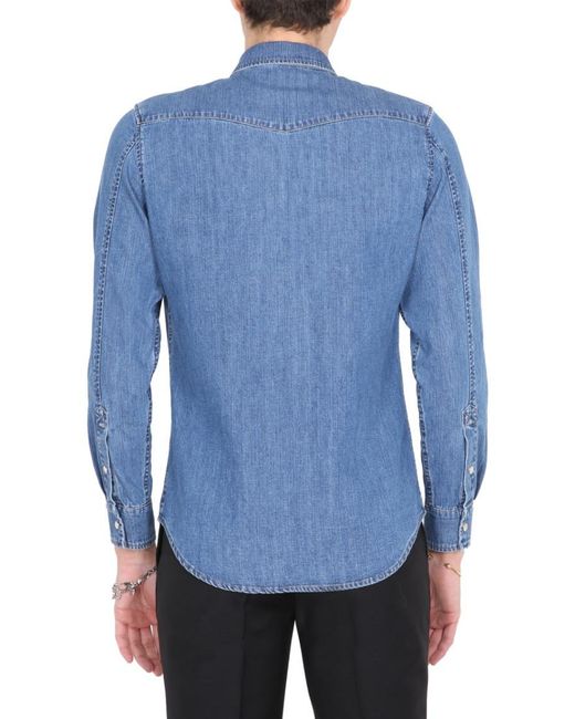 McQueen Blue Regular Logo Shirt for men