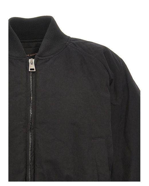 ANDAMANE Black Cropped Bomber Jacket