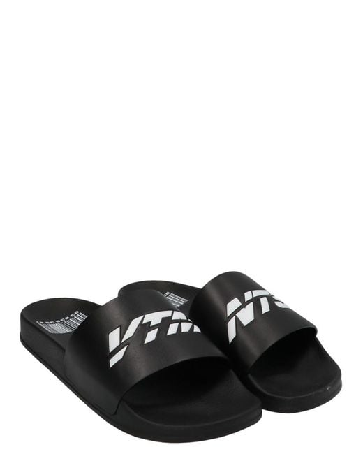 Vetements Black Logo Slides for men