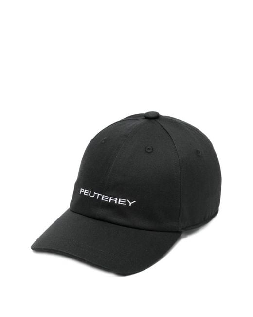 Peuterey Black Logo Baseball Hat for men