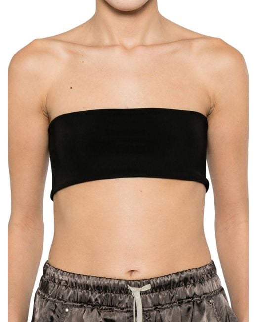 Rick Owens Black Solid Strapless Top