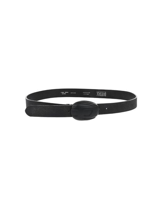 DIESEL Black Solid Belt for men