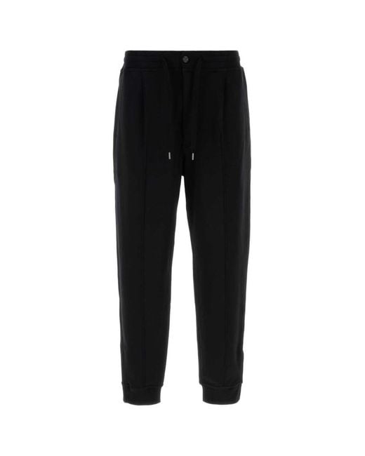 Brunello Cucinelli Black Regular Drawstring Joggers for men