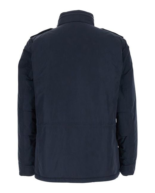 Aspesi Blue Mock Collar Jacket for men