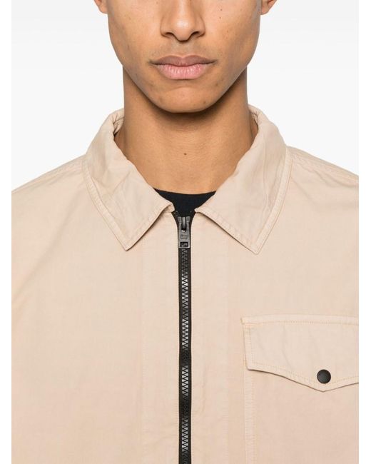 Woolrich Natural Gabardine-Weave Overshirt for men