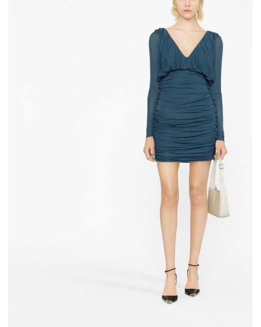 Saint Laurent Blue Draped Dress For