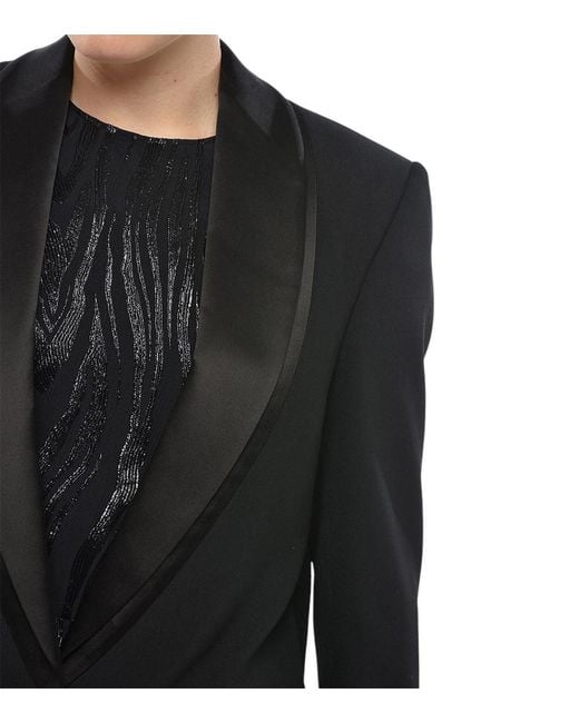 Stella McCartney Black Solid Shawl Lapel Blazer