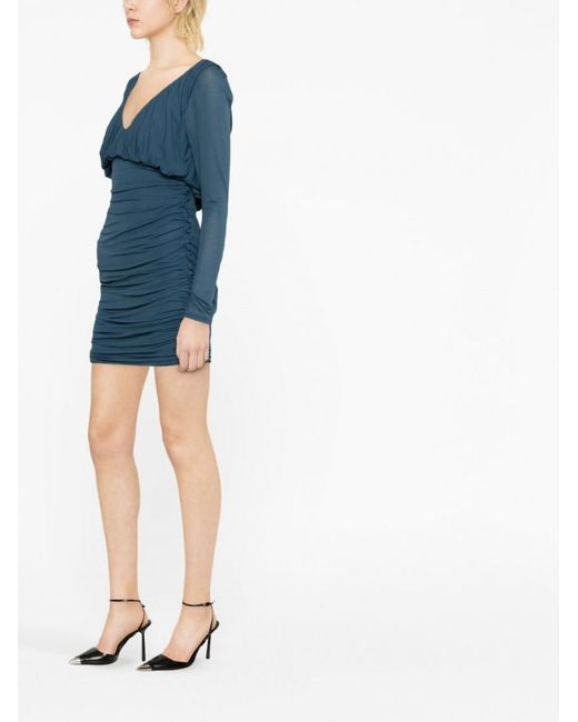Saint Laurent Blue Draped Dress For