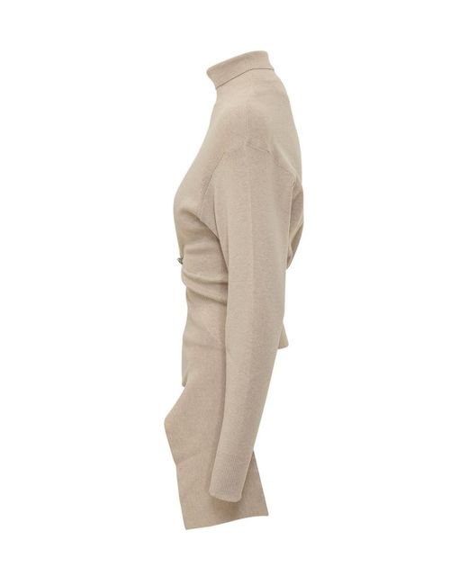 Lanvin White Solid Turtle Neck Sweater