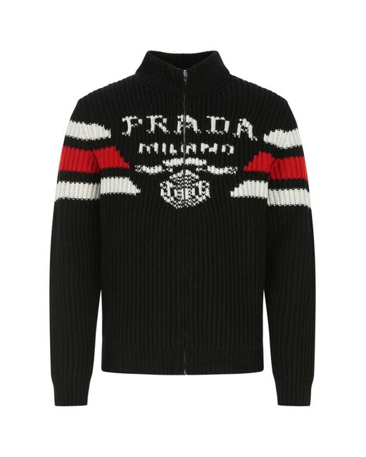 Prada Black Cashmere Cardigan for men