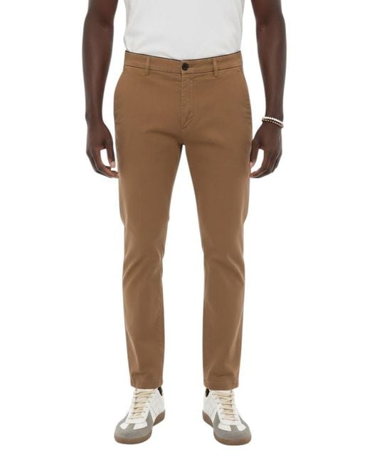 Department 5 Natural Slim Solid Trousers for men