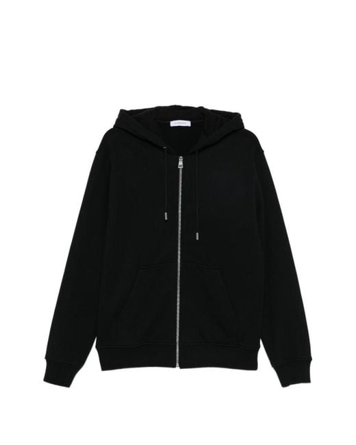 Givenchy Black Solid Zip Up Hoodie for men