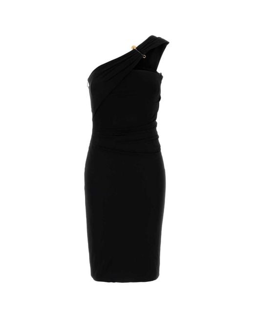 Versace Black Crepe One-Shoulder Dress