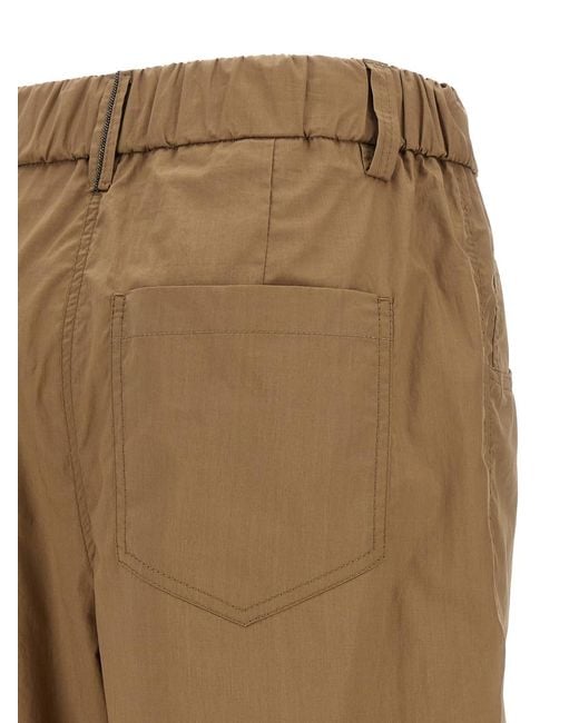 Brunello Cucinelli Natural Straight Drawstring Pants