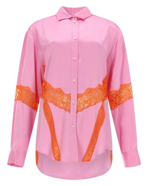 MSGM Pink Regular Lace Shirt