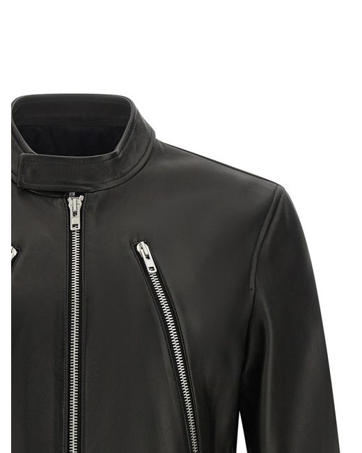 Maison Margiela Black Solid Mandarin Collar Jacket for men