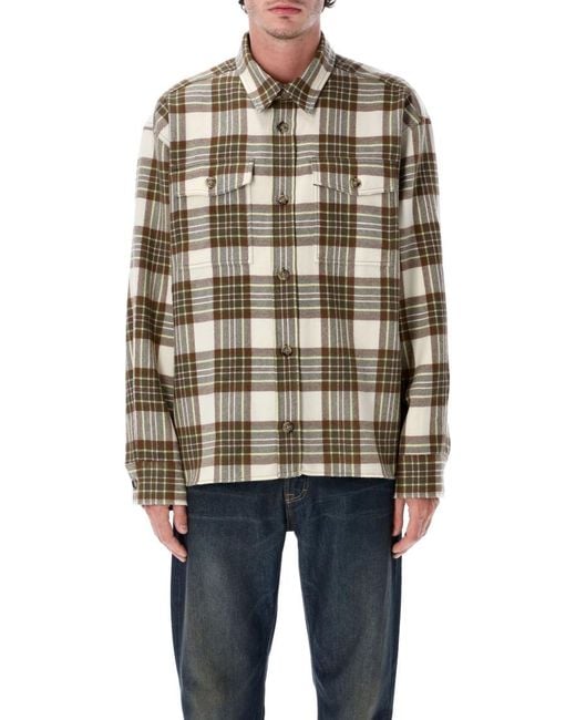 AMI Blue Regular Overshirt for men