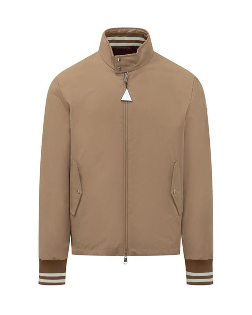 Moncler Natural Solid Mock Collar Jacket for men