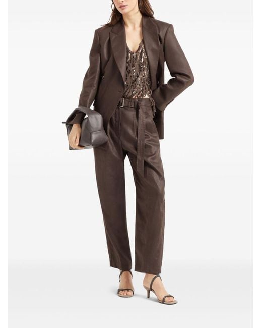 ジャケット BRUNELLO CUCINELLI SHINY LINEN JACKET WITH SHINY DETAILS Brunello Cucinelli Shiny Linen Jacket With Shiny Details in