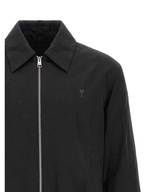 AMI Black Regular Logo Jacket for men