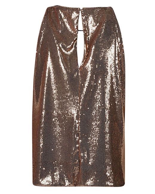 Dahlo Brown Sequin Cropped Top