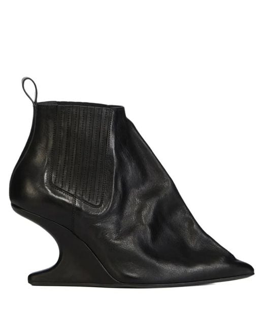 Rick Owens Black Solid Pointed Toe Boots