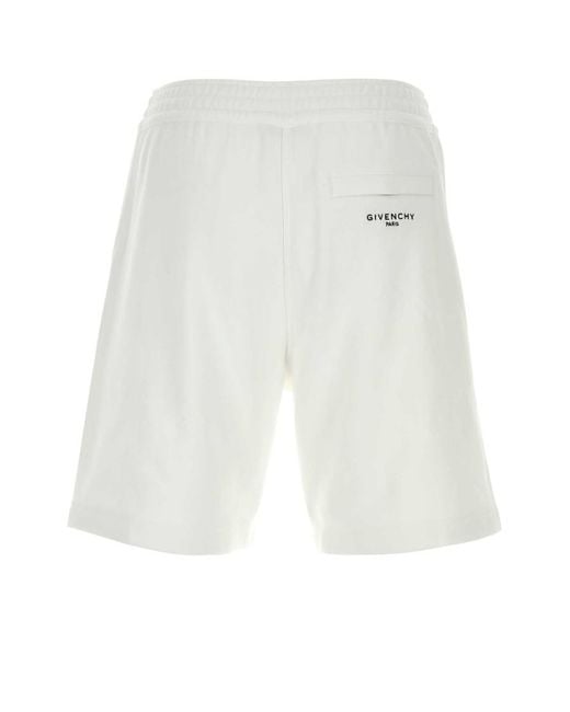 Givenchy White Solid Shorts for men