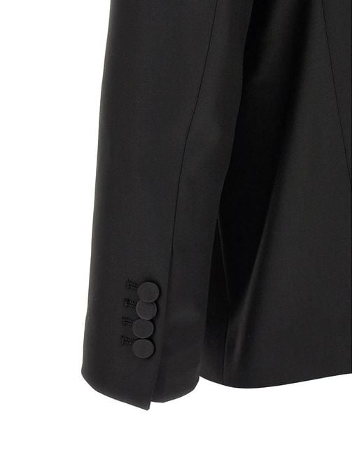 Tagliatore Black Solid Double-Breasted Suit for men