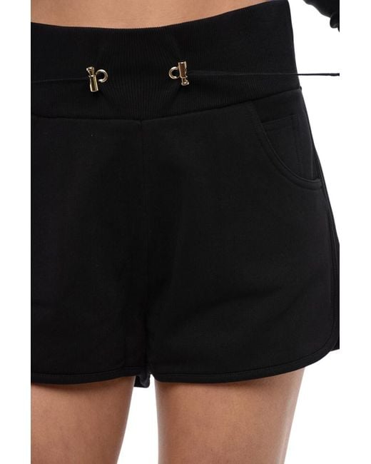 Balmain Black Logo Drawstring Shorts