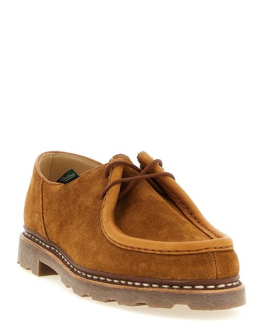 Paraboot Brown Solid Lace Ups Shoes for men