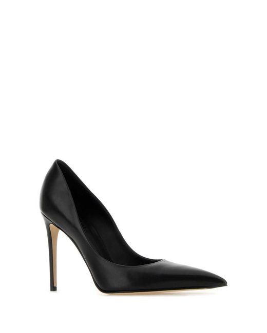 McQueen Black Leather Pumps