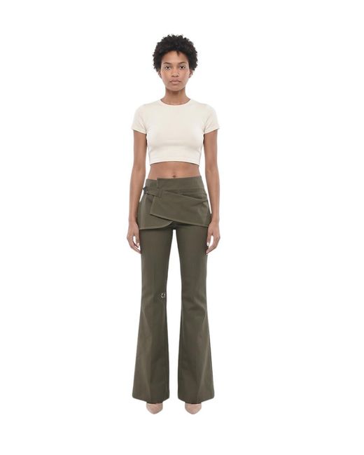 Courreges Green Slim Bootcut Pants