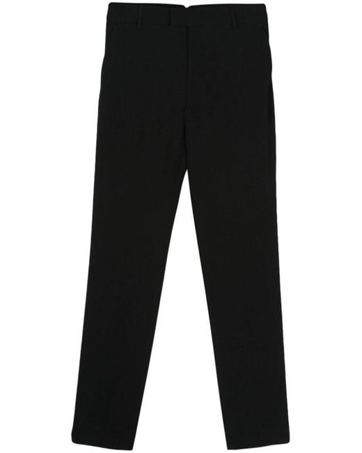AMI Black Wool Cigarette Trousers