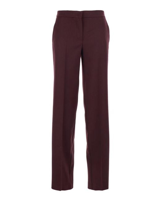 Twinset Purple Straight Flat Front Pants