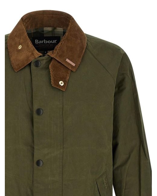 Barbour Green Solid Shirt Collar Jacket for men