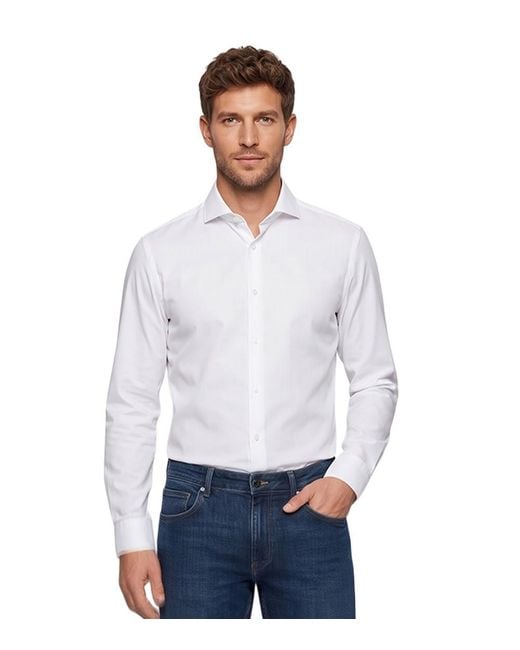 Boss White Regular Solid Shirt for men