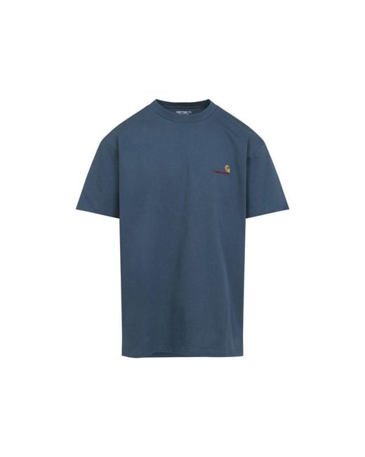 Carhartt Blue Roundneck Embroidered Logo T-Shirt for men