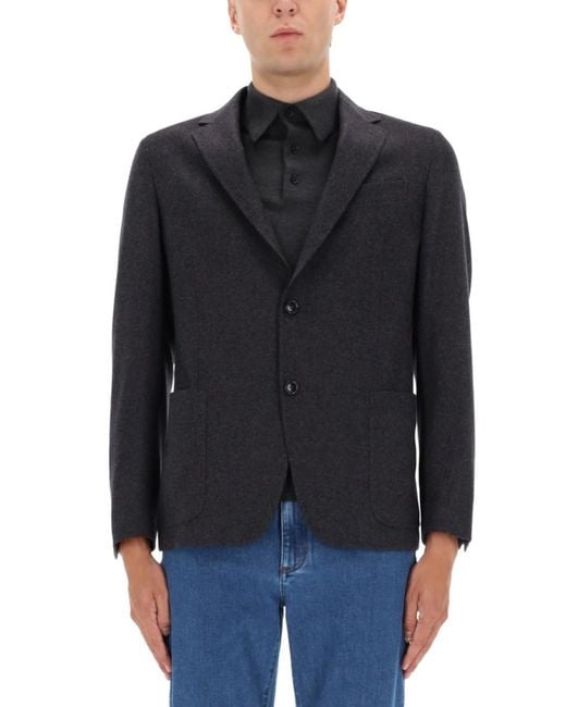 Zegna Blue Solid Blazer for men