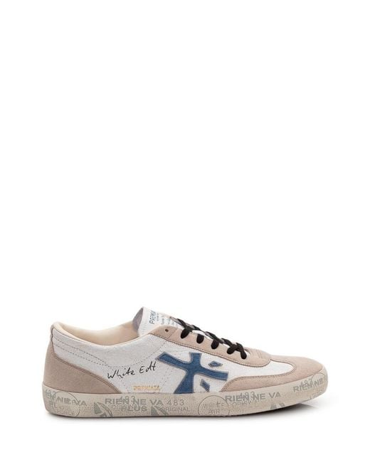 Premiata White Logo Sneakers for men