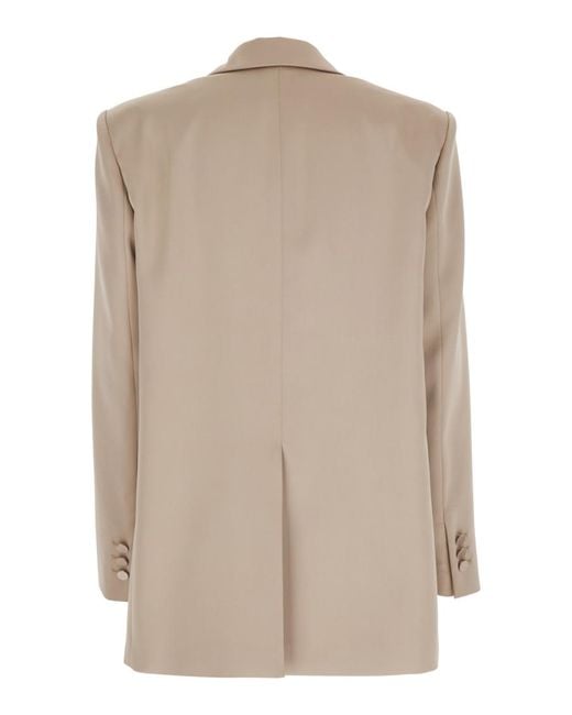 ANDAMANE Natural Solid Notched Lapel Blazer