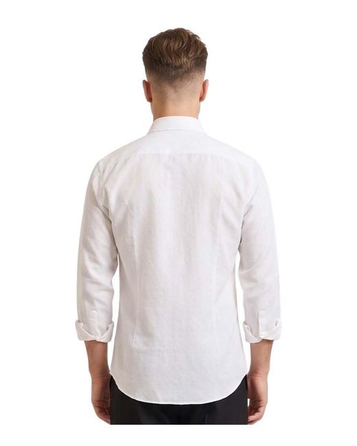 Boss White Regular Solid Shirts for men