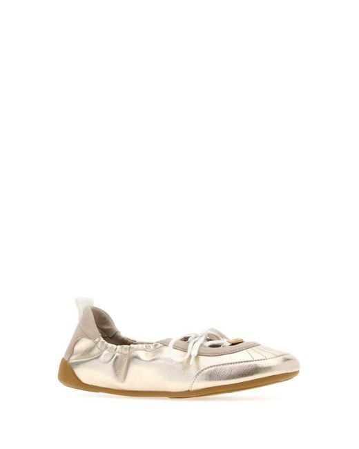 Chloé White Palladium Solid Ballet Flats