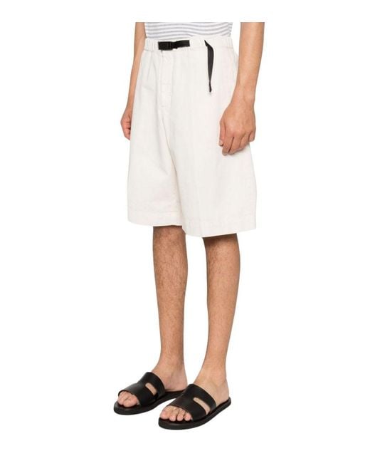 White Sand White Solid Shorts for men