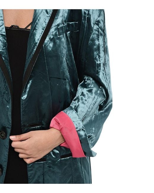 DSquared² Green Solid Notched Lapel Blazer