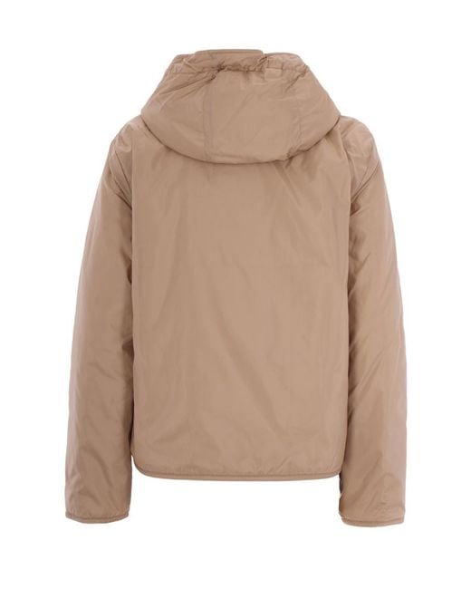 Weekend by Maxmara Brown Solid Hood Jacket