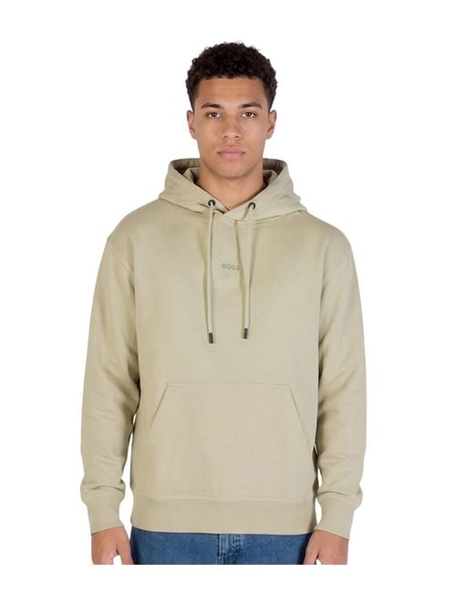 Boss Gray Solid Hoodie for men