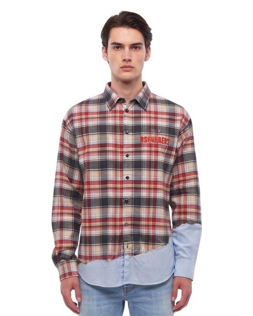 DSquared² Red Checked Shirt for men